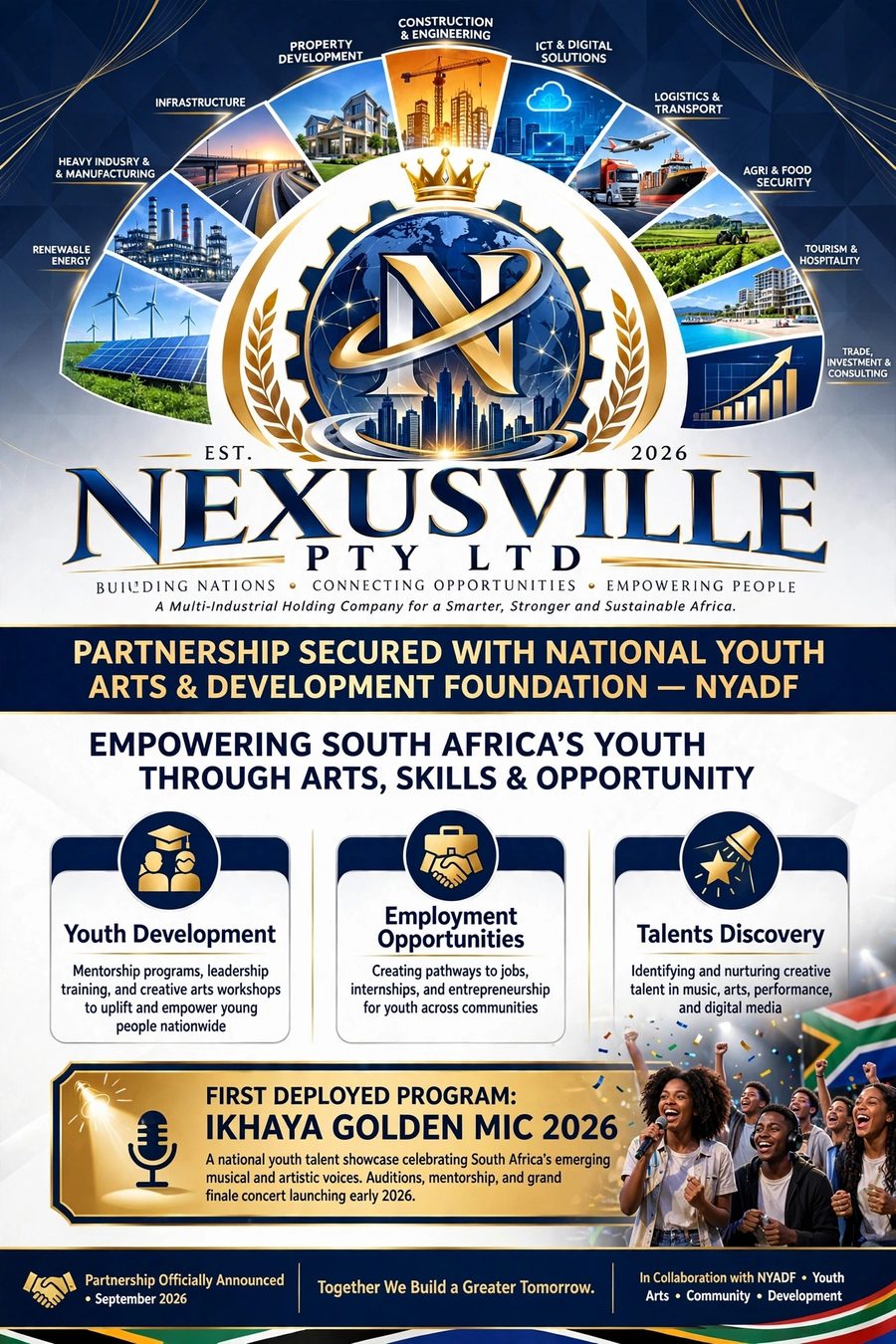 Nexusville and NYADF partnership announcement poster